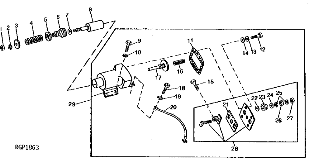 Схема запчастей John Deere 90 - 11 - STARTER SOLENOID SWITCH 422 - ENGINE 4