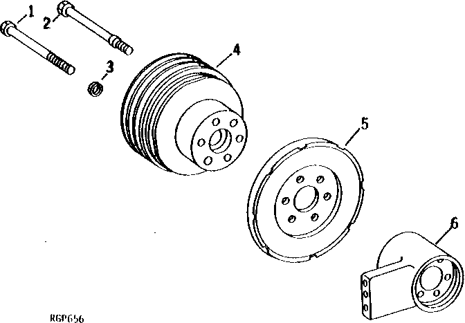 Схема запчастей John Deere 90 - 4 - CRANKSHAFT PULLEY, HUB AND DAMPER 429 - ENGINE 4