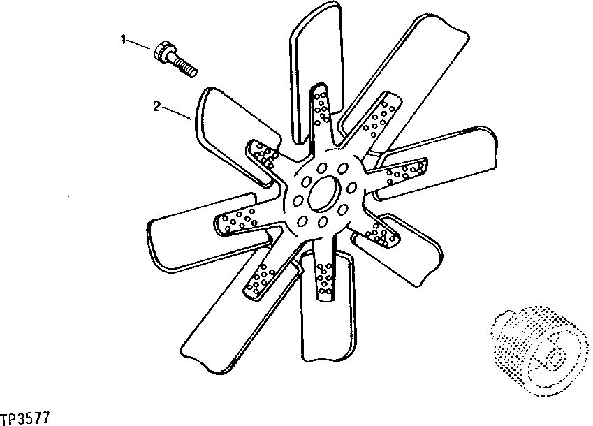 Схема запчастей John Deere 90 - 1 - FAN BLADE 510 - ENGINE AUXILIARY SYSTEMS 5