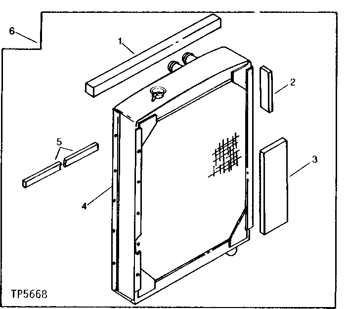 Схема запчастей John Deere 90 - 2 - RADIATOR 510 - ENGINE AUXILIARY SYSTEMS 5