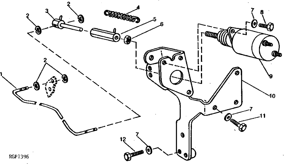 Схема запчастей John Deere 90 - 4 - ELECTRIC FUEL SHUT-OFF AND CONTROL BRACKET 515 - ENGINE AUXILIARY SYSTEMS 5