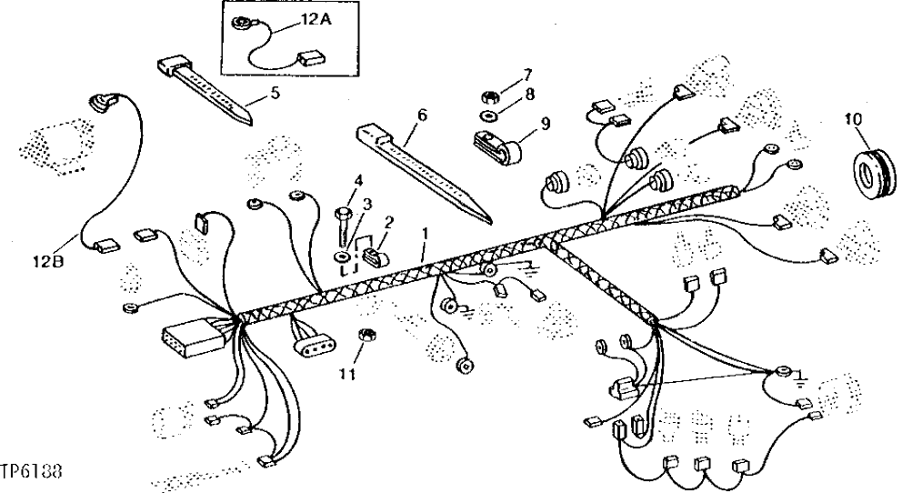 Схема запчастей John Deere 90 - 1 - CAB WIRING HARNESS 1674 - ELECTRICAL SYSTEMS 16