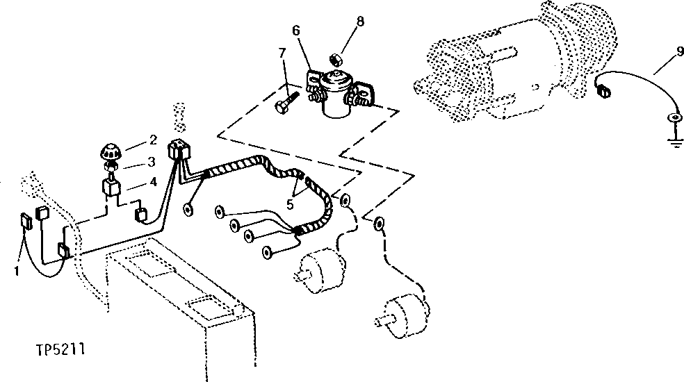 Схема запчастей John Deere 90 - 5 - BLOWER, CONDENSER, AND COMPRESSOR WIRING 1674 - ELECTRICAL SYSTEMS 16