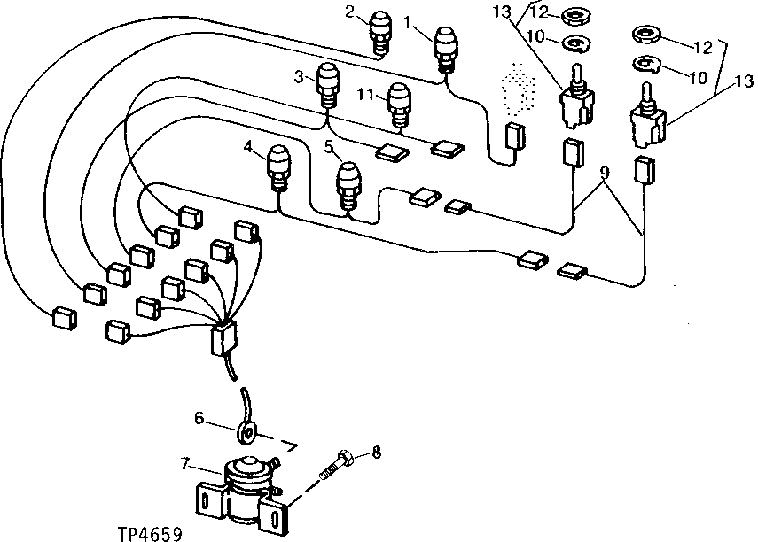 Схема запчастей John Deere 90 - 6 - SWITCH PANEL FUSES AND ACCESSORY RELAY 1674 - ELECTRICAL SYSTEMS 16