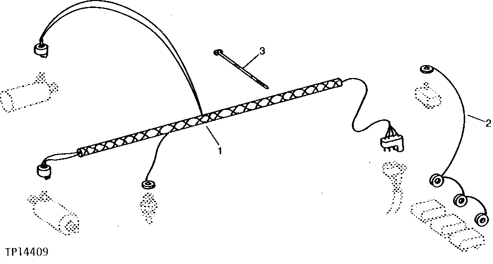 Схема запчастей John Deere 90 - 11 - SOLENOID VALVE AND HYDRAULIC FILTER WIRING HARNESS 1674 - ELECTRICAL SYSTEMS 16