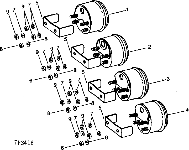 Схема запчастей John Deere 90 - 2 - FUEL, PRESSURE, AND TEMPERATURE GAUGES 1676 - ELECTRICAL SYSTEMS 16