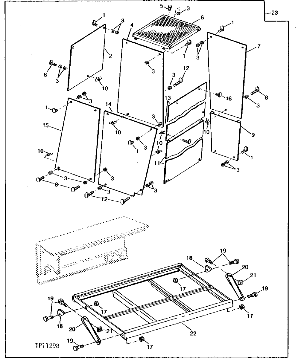 Схема запчастей John Deere 90 - 10 - VANDAL PROTECTION AND STORAGE RACK KIT 1810 - OPERATORS STATION 18