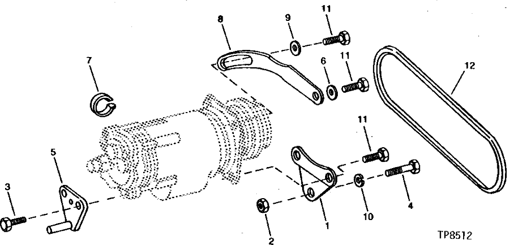 Схема запчастей John Deere 90 - 3 - COMPRESSOR MOUNTING BRACKETS 1830 - OPERATORS STATION 18