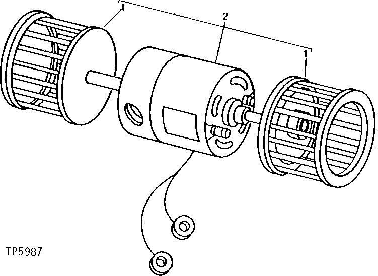 Схема запчастей John Deere 90 - 6 - PRESSURIZER FAN AND MOTOR 1830 - OPERATORS STATION 18