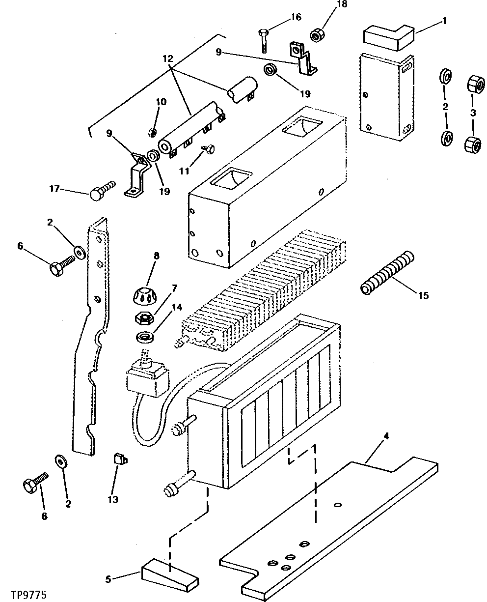 Схема запчастей John Deere 90 - 8 - HEATER AND AIR CONDITIONING RESISTOR AND ISOLATORS 1830 - OPERATORS STATION 18