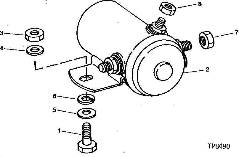 Схема запчастей John Deere 90 - 10 - CONDENSER FAN CONTINUOUS DUTY SOLENOID AND COMPRESSOR SOLENOID 1830 - OPERATORS STATION 18