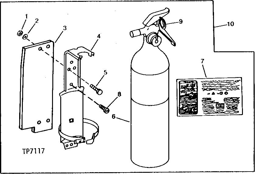 Схема запчастей John Deere 90 - 1 - FIRE EXTINGUISHER 2003 - SAFETY, CONVENIENCE AND MISCELLANEOUS 20