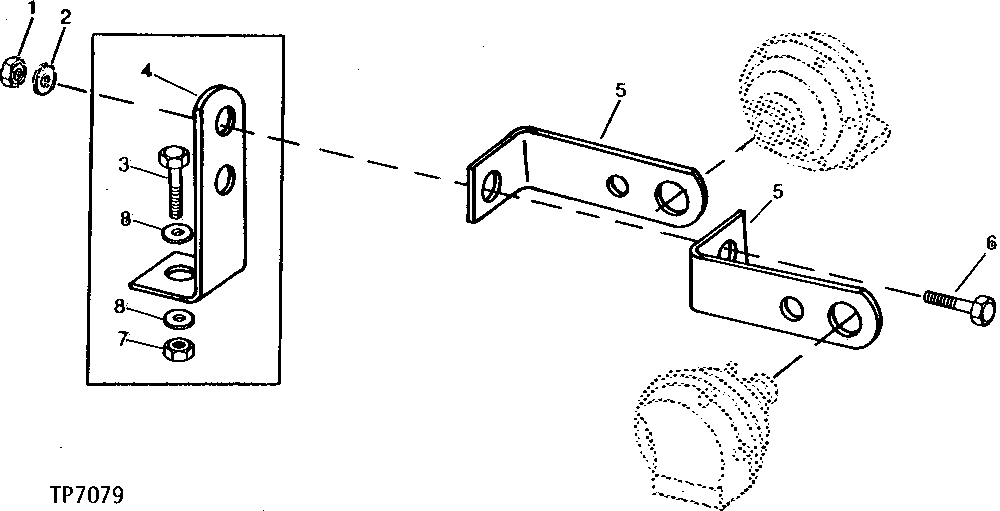 Схема запчастей John Deere 90 - 2 - HORN ATTACHING BRACKETS 2004 - SAFETY, CONVENIENCE AND MISCELLANEOUS 20