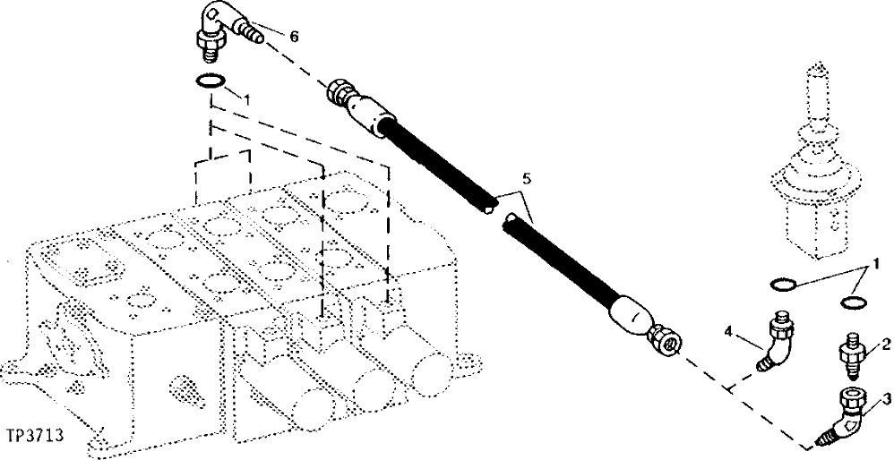 Схема запчастей John Deere 90 - 22 - PILOT CONTROL CROWD AND BUCKET CIRCUIT 3360 - EXCAVATOR 33