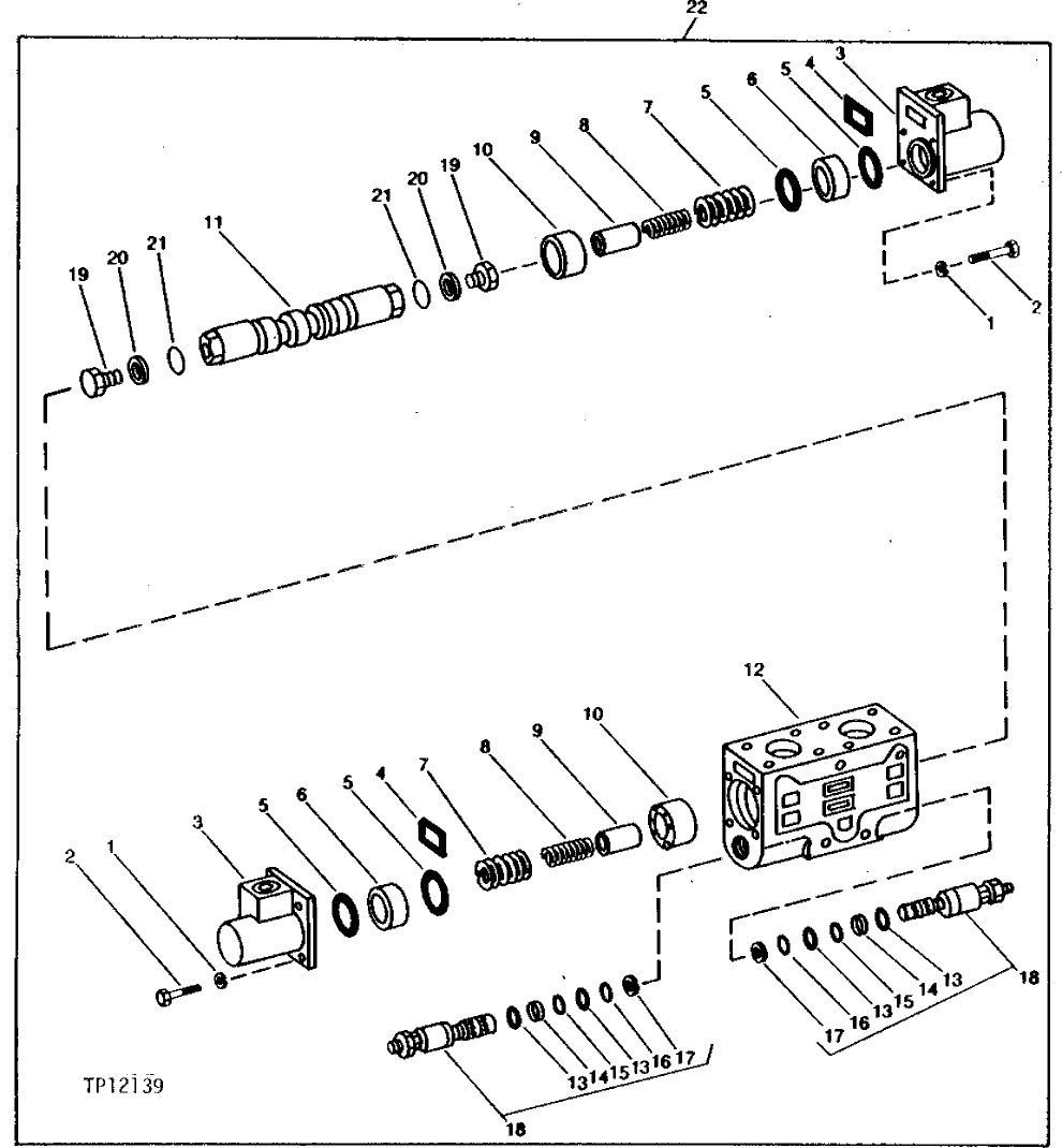 Схема запчастей John Deere 90 - 37A - BOOM CROWD AND BUCKET VALVE SECTION 3360 - EXCAVATOR 33