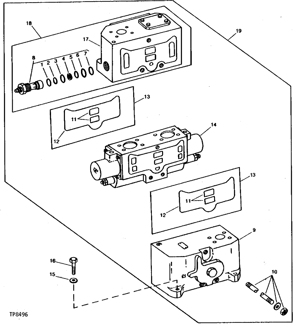 Схема запчастей John Deere 90 - 38 - BOOM, CROWD AND BUCKET CONTROL VALVE 3360 - EXCAVATOR 33