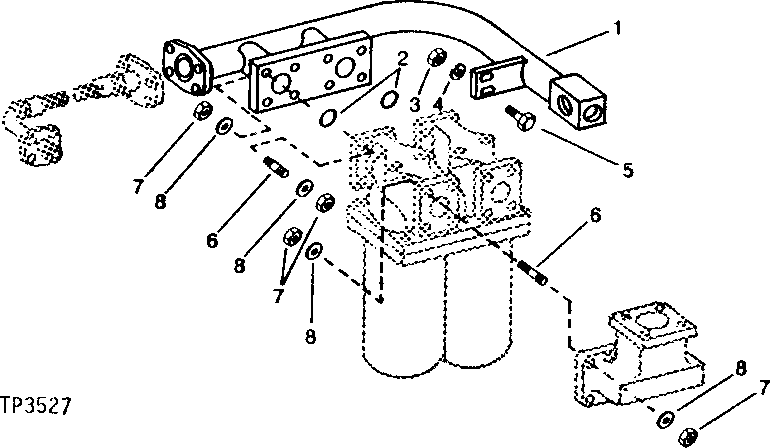 Схема запчастей John Deere 90 - 45 - RETURN MANIFOLD 3360 - EXCAVATOR 33