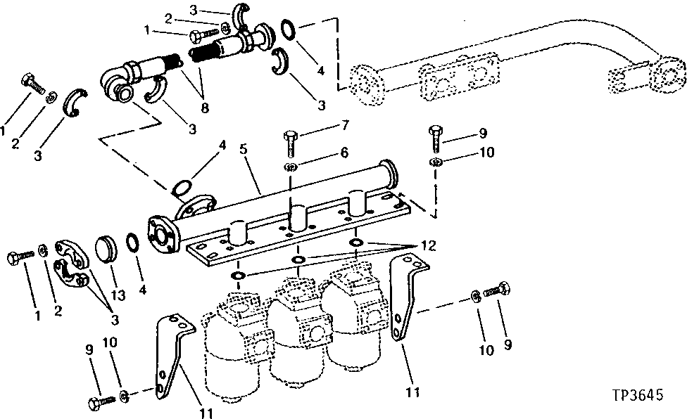 Схема запчастей John Deere 90 - 47 - RETURN FILTER MANIFOLD 3360 - EXCAVATOR 33