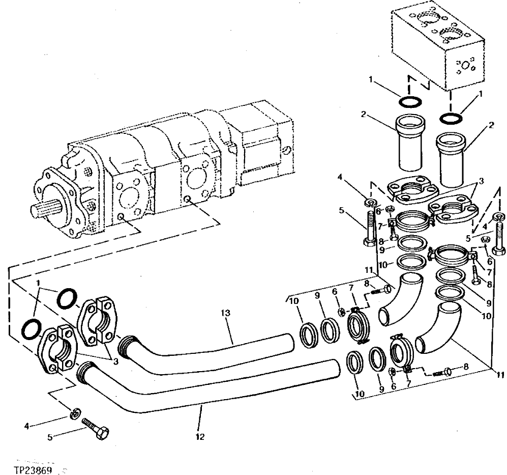 Схема запчастей John Deere 90 - 54 - PUMP TO RESERVOIR HYDRAULICS 3360 - EXCAVATOR 33