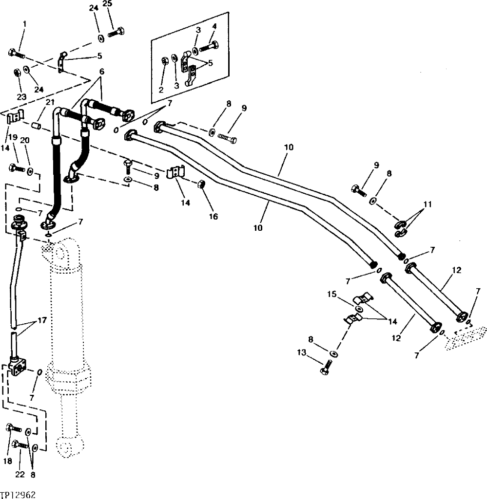 Схема запчастей John Deere 90 - 78 - BUCKET CYLINDER STANDARD DIPPERSTICK HYDRAULICS 3360 - EXCAVATOR 33