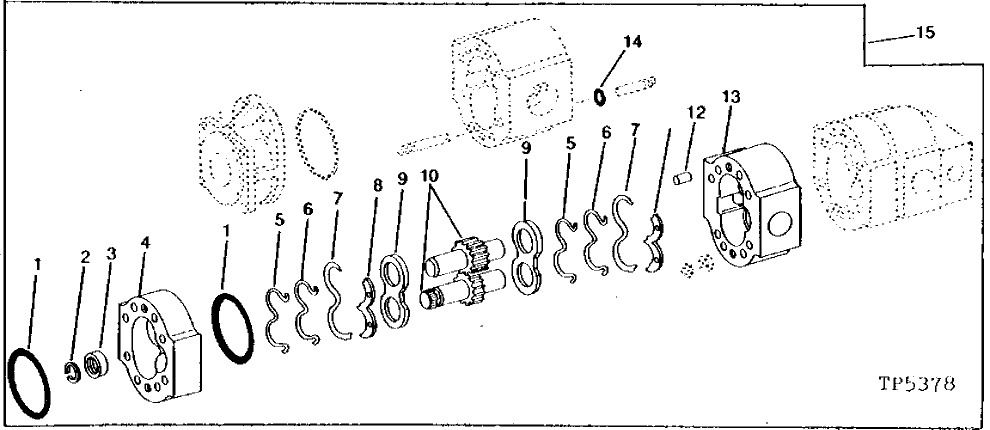 Схема запчастей John Deere 90 - 9 - HYDRAULIC PUMP CENTER SECTION KIT 3360 - EXCAVATOR 33