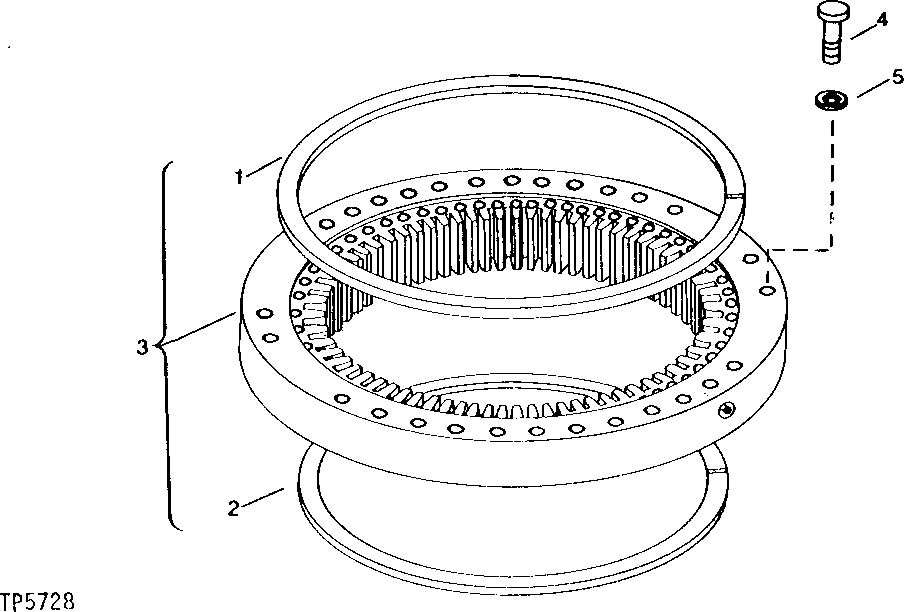 Схема запчастей John Deere 90 - 7 - SWING BEARING 4350 - SWING, ROTATION OR PIVOTING SYSTEM 43