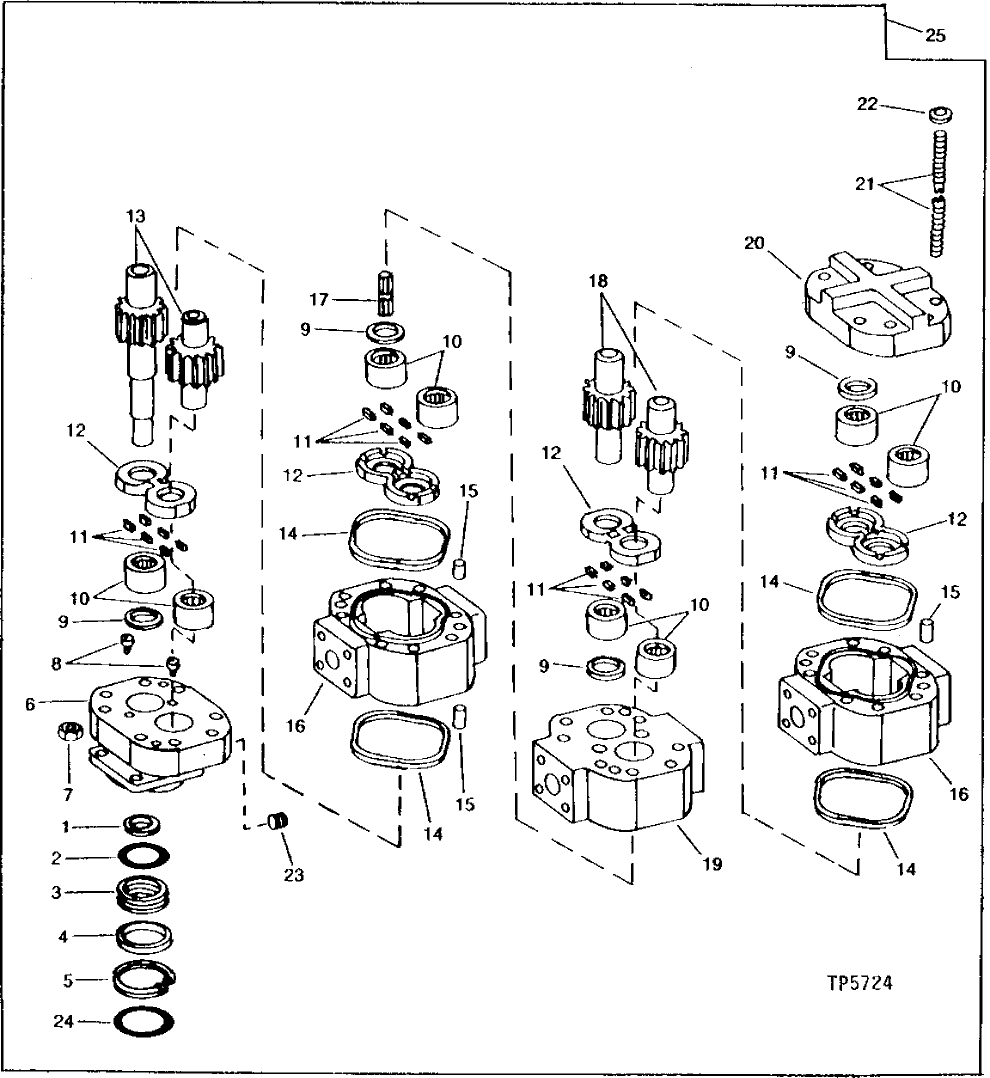 Схема запчастей John Deere 90 - 4 - REAR SWING MOTOR 4360 - SWING, ROTATION OR PIVOTING SYSTEM 43