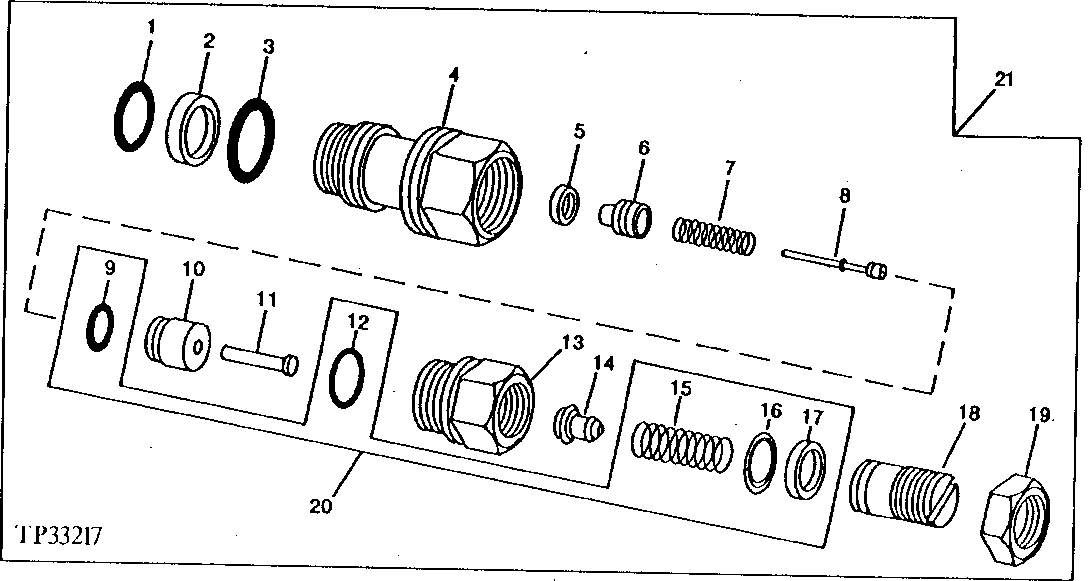 Схема запчастей John Deere 90 - 6A - SWING MOTOR CROSSOVER RELIEF VALVES AND KIT 4360 - SWING, ROTATION OR PIVOTING SYSTEM 43