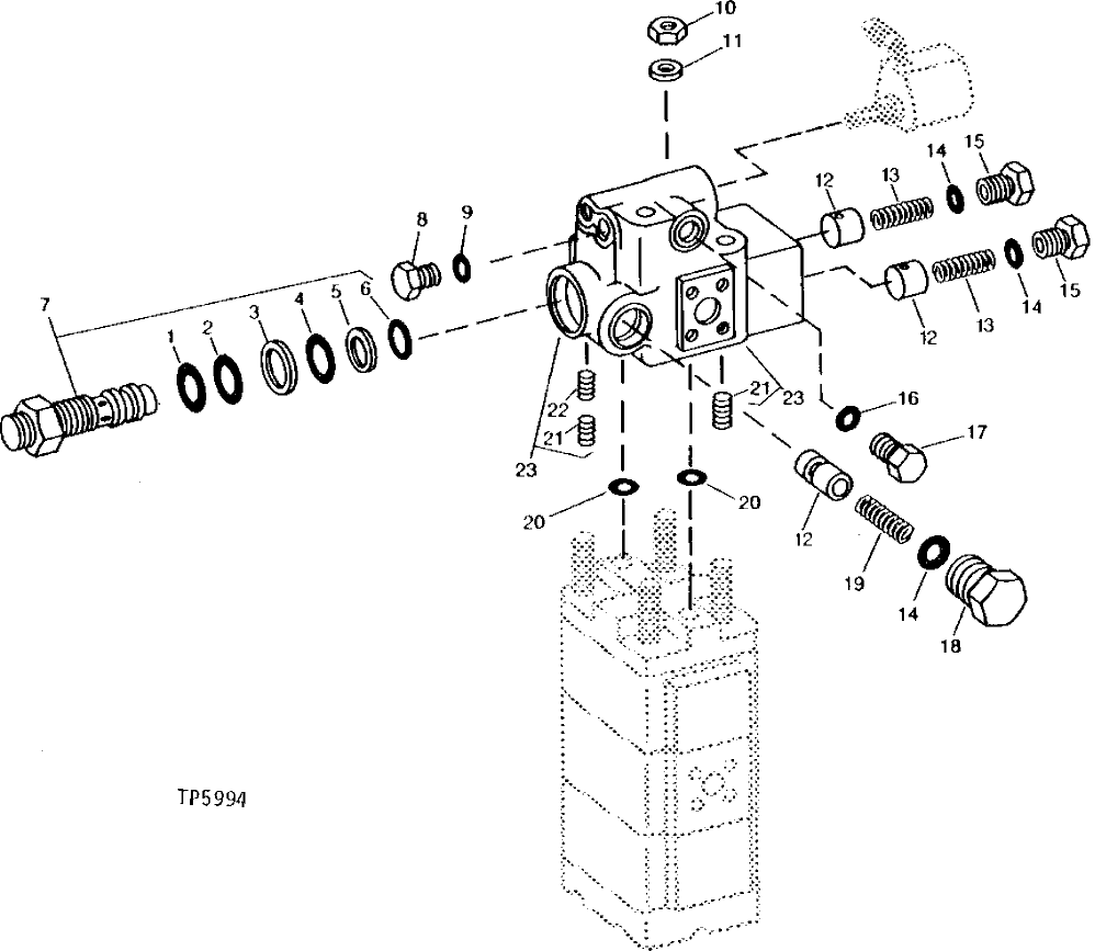 Схема запчастей John Deere 90 - 8 - CROSSOVER RELIEF VALVE 4360 - SWING, ROTATION OR PIVOTING SYSTEM 43