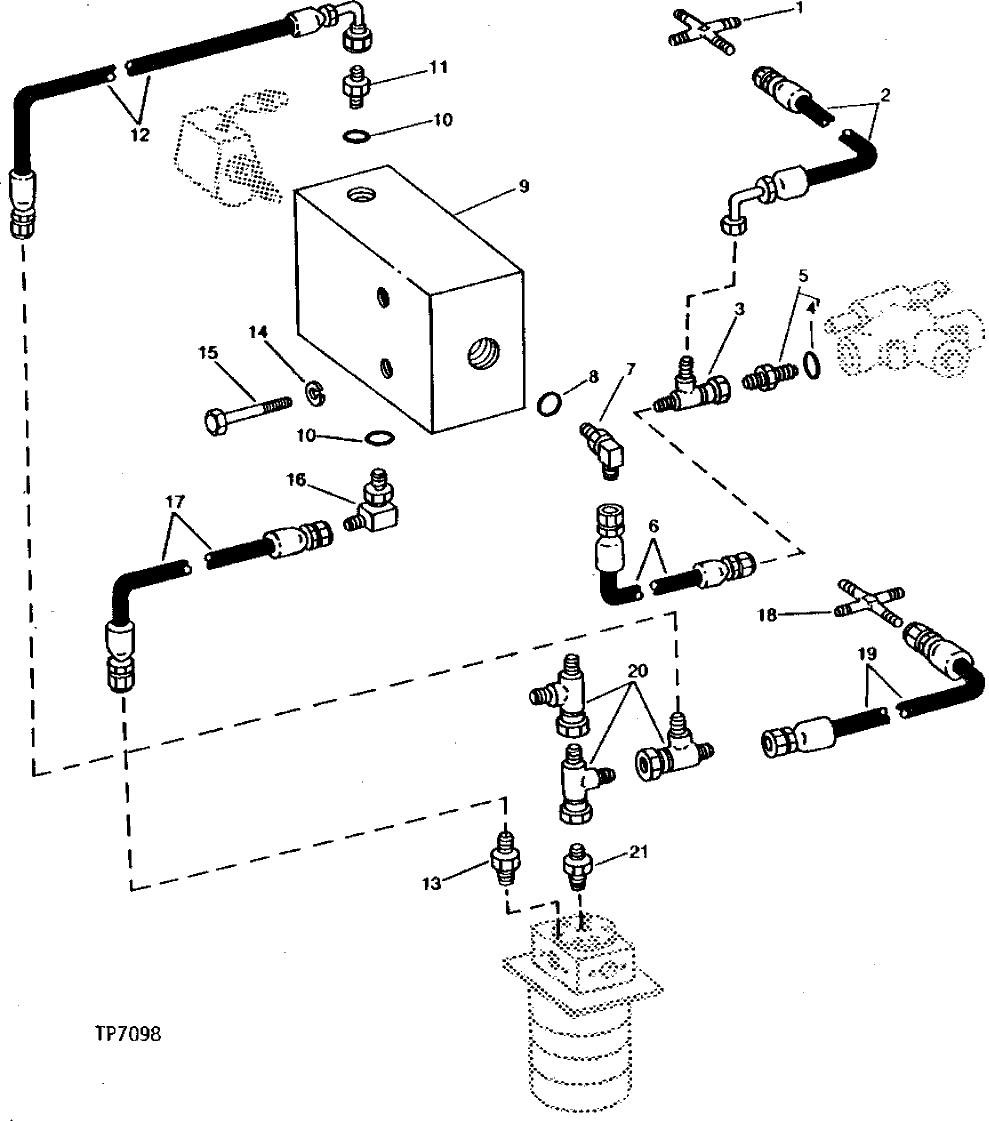 Схема запчастей John Deere 90A - 20 - LOW SPEED CONTROL VALVE CIRCUIT 260 - UNDERCARRIAGE 2