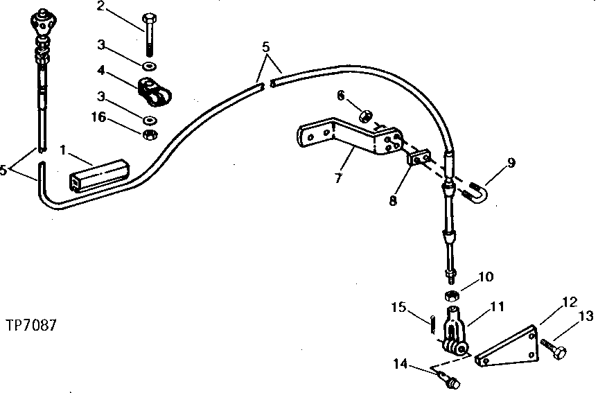 Схема запчастей John Deere 90A - 2 - THROTTLE CABLE AND BRACKET 515 - ENGINE AUXILIARY SYSTEMS 5