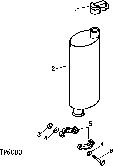 Схема запчастей John Deere 90A - 2 - MUFFLER 530 - ENGINE AUXILIARY SYSTEMS 5