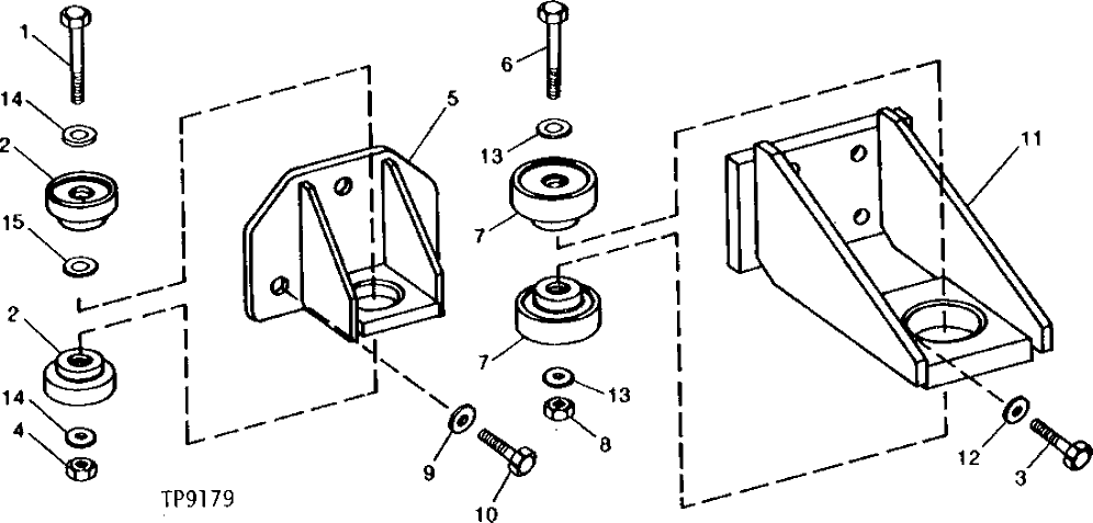 Схема запчастей John Deere 90A - 1 - FRONT AND REAR ENGINE MOUNTS 540 - ENGINE AUXILIARY SYSTEMS 5