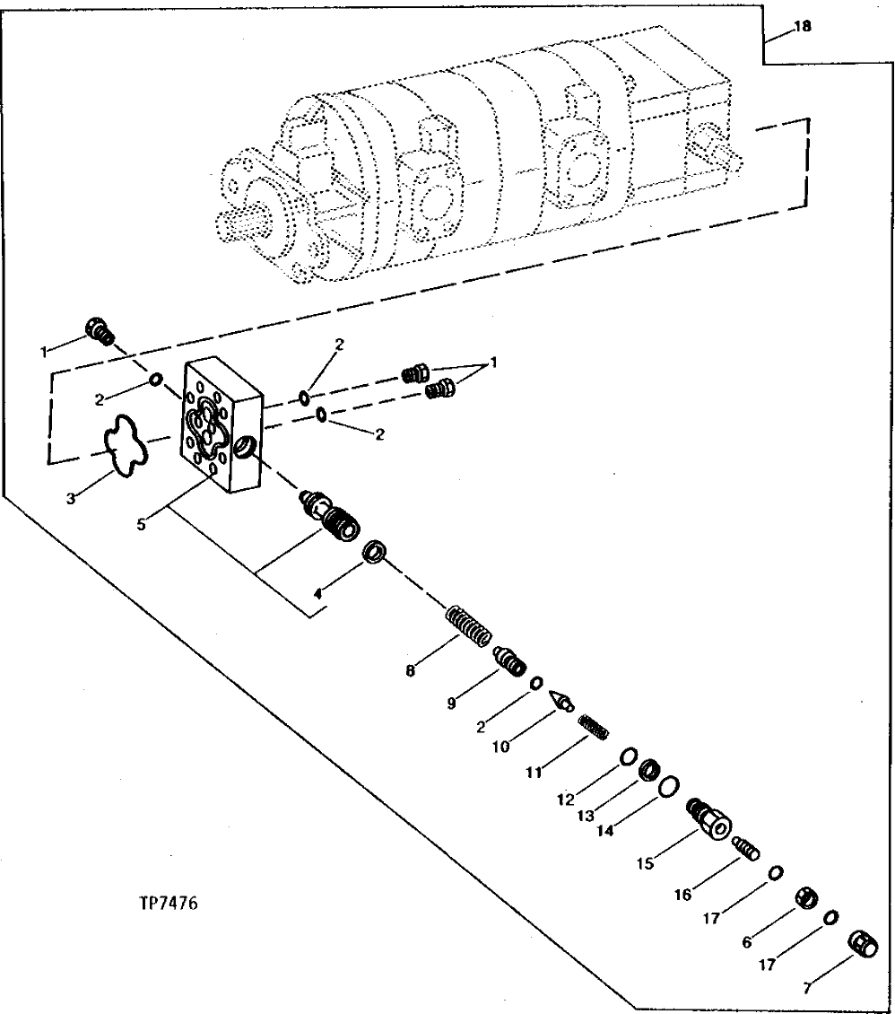 Схема запчастей John Deere 90A - 2F - HYDRAULIC PUMP VALVE SECTION 3360 - EXCAVATOR 33