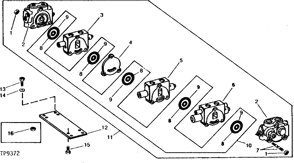 Схема запчастей John Deere 90A - 20 - SWING AND TRACK VALVE ASSEMBLY 3360 - EXCAVATOR 33