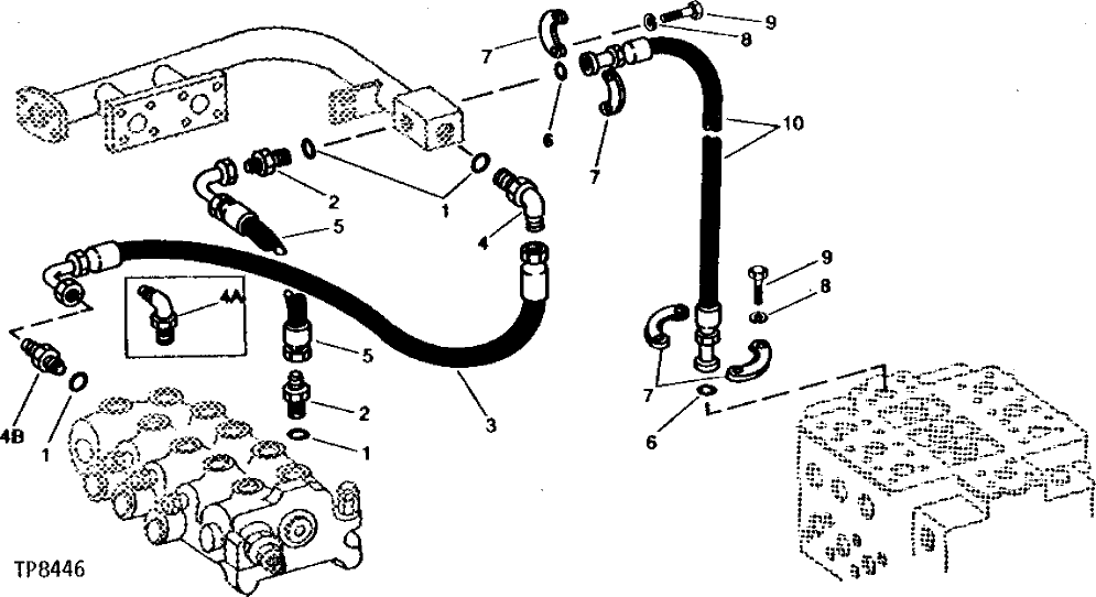 Схема запчастей John Deere 90A - 42 - CONTROL VALVES TO RETURN MANIFOLD HYDRAULICS 3360 - EXCAVATOR 33