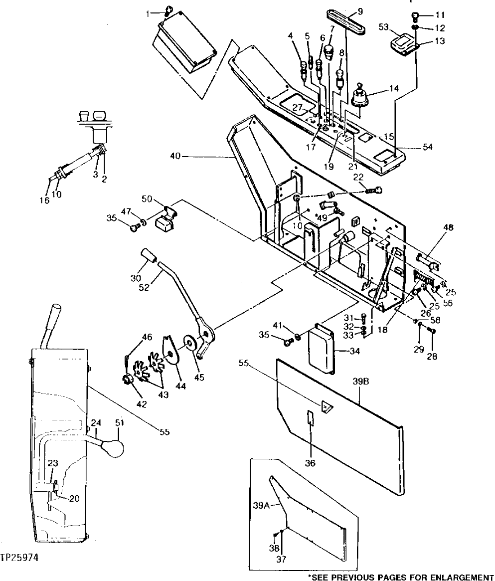 Схема запчастей John Deere 90 - 4 - CONSOLE AND SWITCHES 1810 - OPERATORS STATION 18