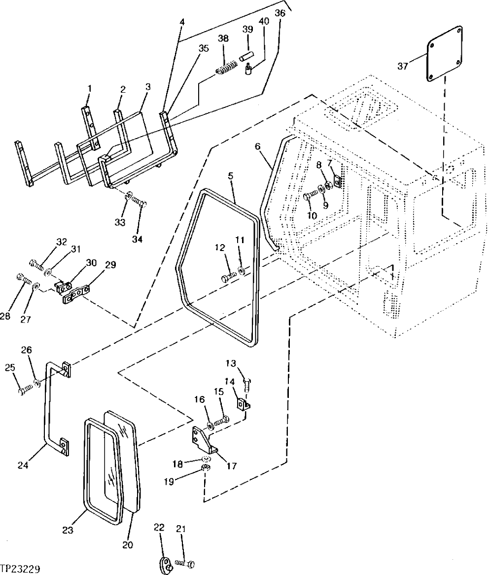 Схема запчастей John Deere 90 - 14 - CAB COMPONENTS 1810 - OPERATORS STATION 18