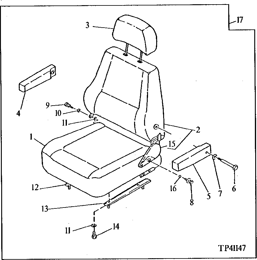 Схема запчастей John Deere 90 - 4 - SEAT 1821 - OPERATORS STATION 18