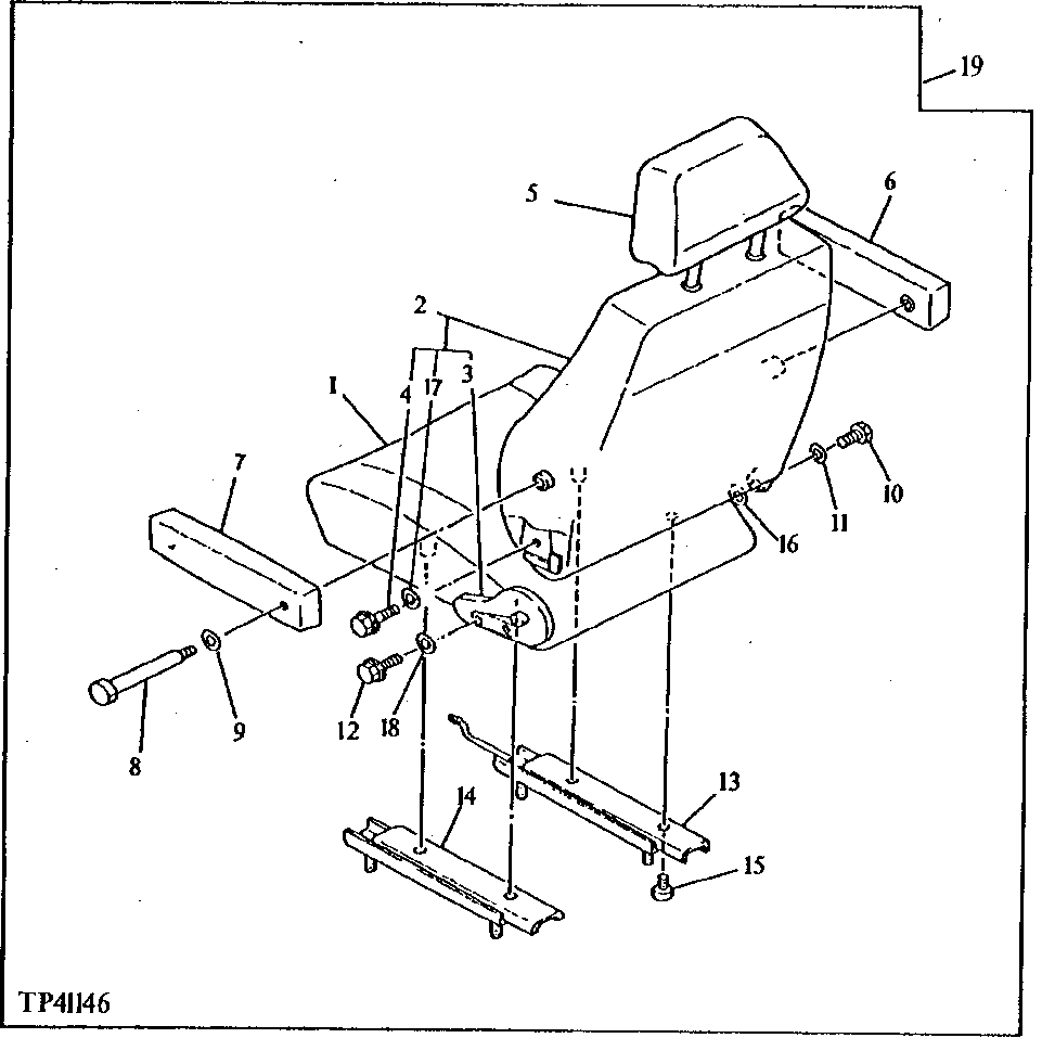 Схема запчастей John Deere 90 - 6 - SEAT 1821 - OPERATORS STATION 18