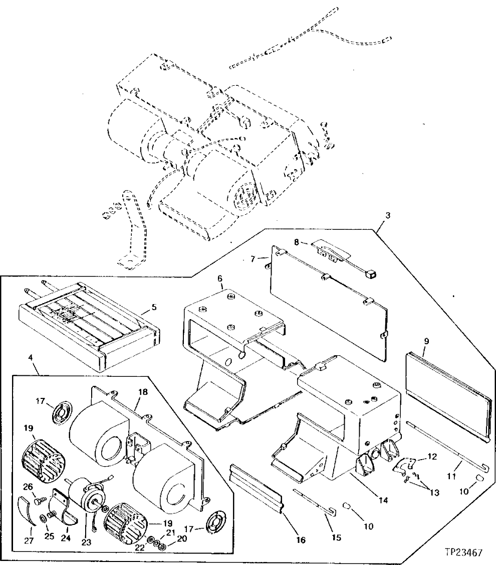 Схема запчастей John Deere 90 - 2 - HEATER 1830 - OPERATORS STATION 18