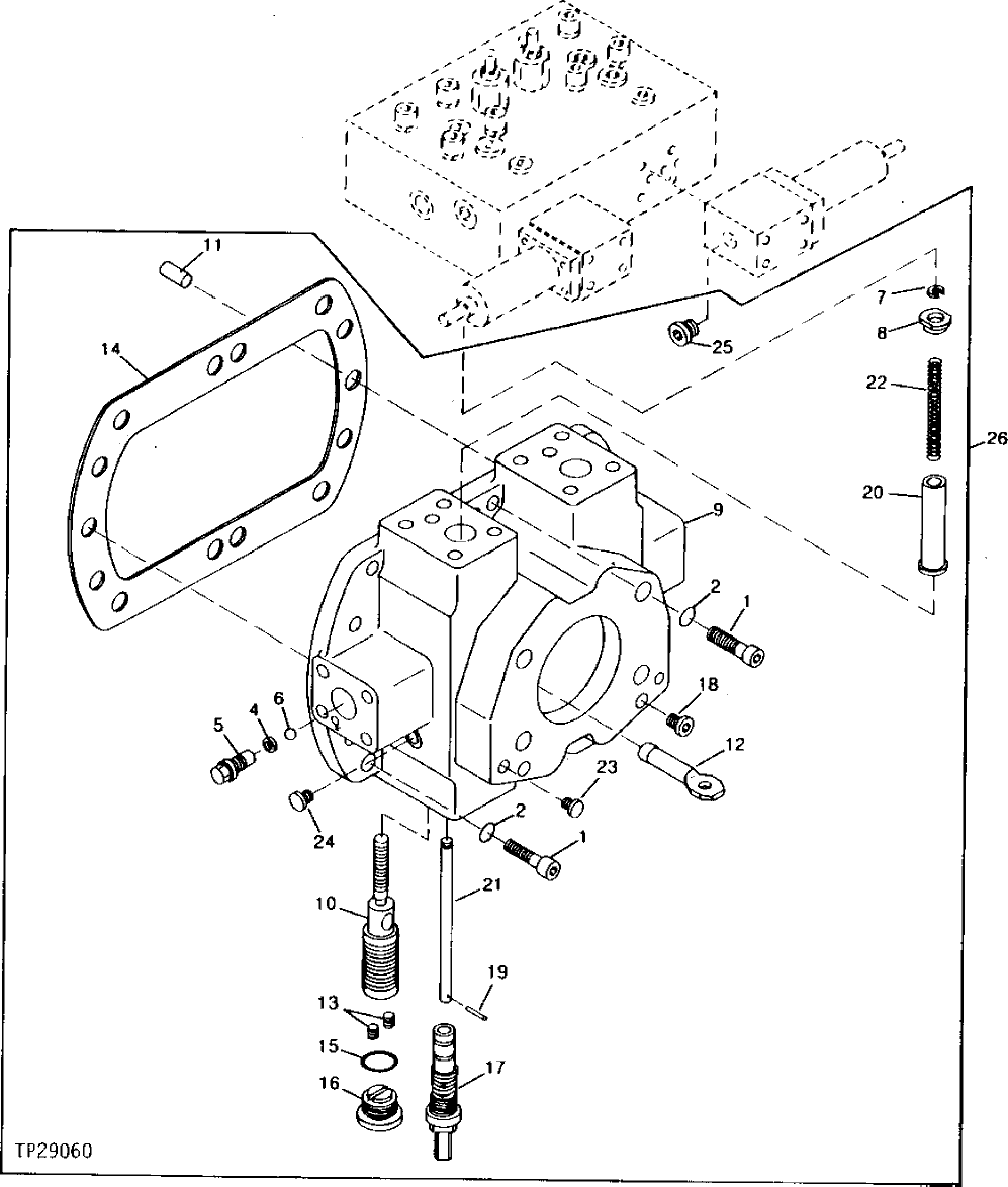 Схема запчастей John Deere 90 - 18 - MAIN HYDRAULIC PUMP REGULATOR AND COVER 2160 - MAIN HYDRAULIC SYSTEM 21