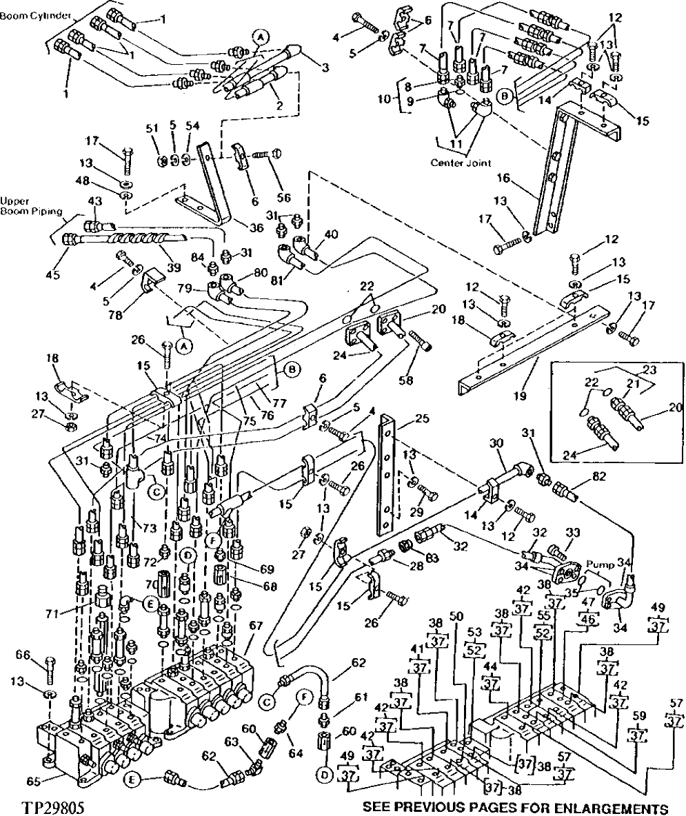 Схема запчастей John Deere 90 - 24 - MAIN HYDRAULIC PIPING 2160 - MAIN HYDRAULIC SYSTEM 21