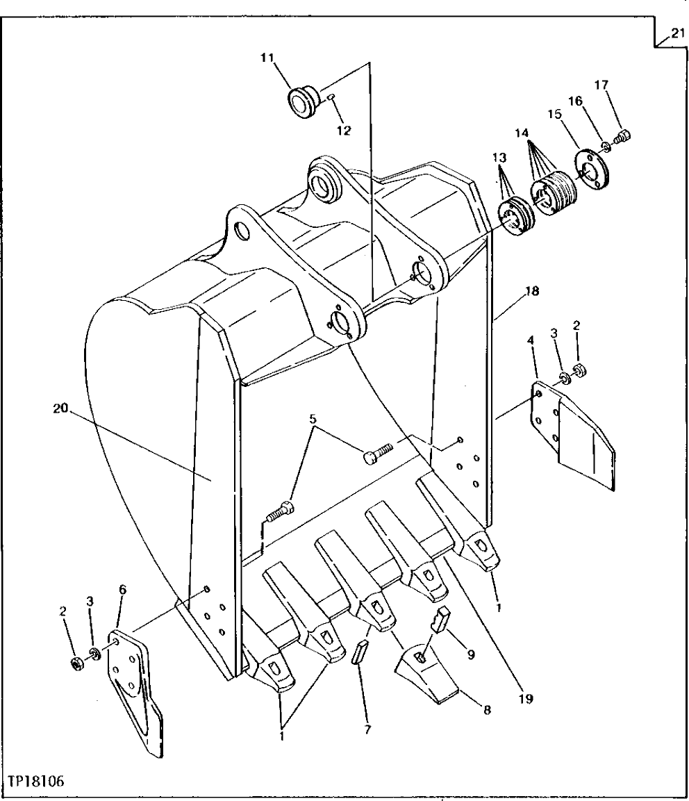 Схема запчастей John Deere 90 - 2 - BUCKET 45 CUBIC METER (2/3 CUBIC YARD) 3302 - EXCAVATOR 33