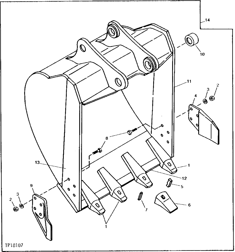 Схема запчастей John Deere 90 - 6 - BUCKET 42 CUBIC METER (1/2 CUBIC YARD) 3302 - EXCAVATOR 33