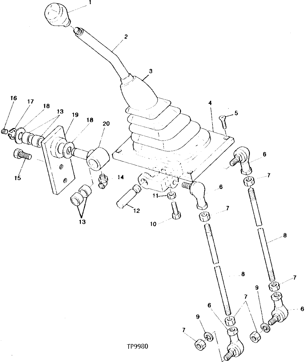 Схема запчастей John Deere 90 - 4 - RIGHT-HAND CONSOLE CONTROL LEVER 3315 - EXCAVATOR 33