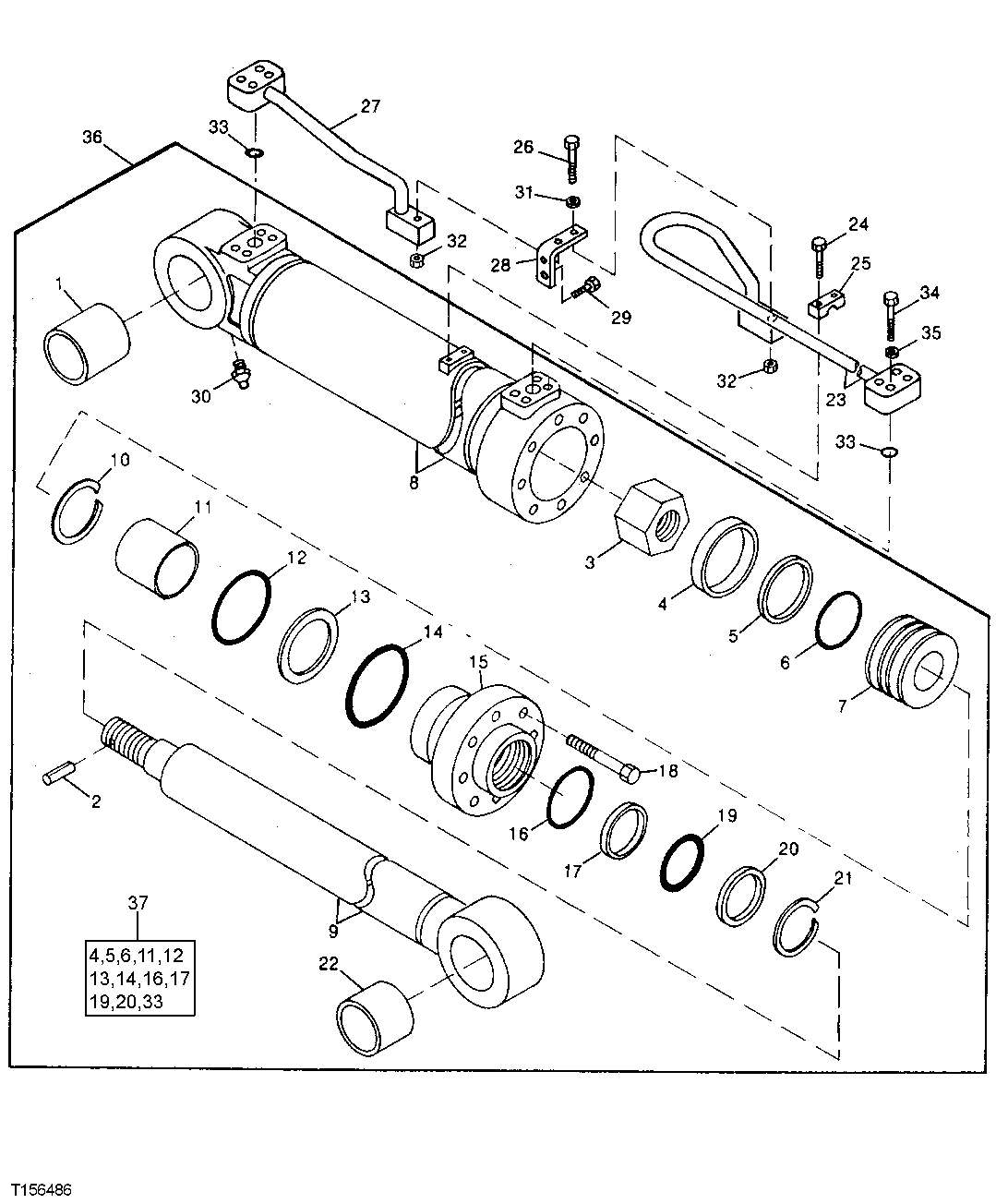 Схема запчастей John Deere 90 - 10 - LEFT-HAND BOOM CYLINDER 3360 - EXCAVATOR 33