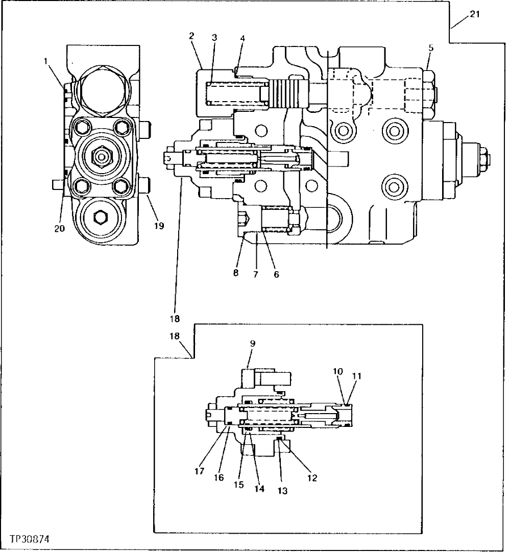 Схема запчастей John Deere 90 - 5A - SWING LOCK VALVE 4360 - SWING, ROTATION OR PIVOTING SYSTEM 43