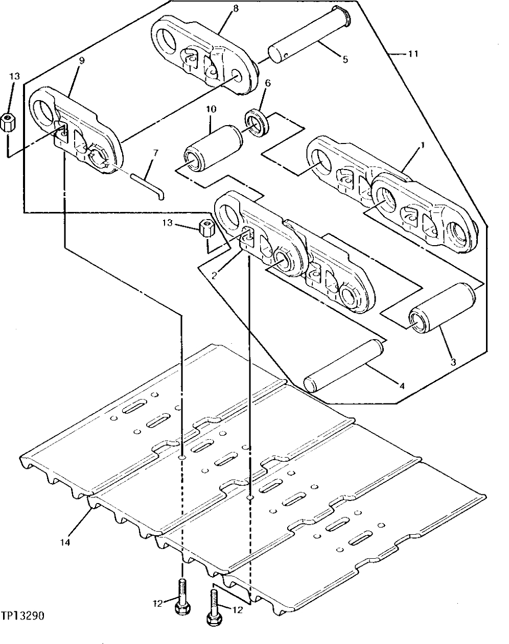 Схема запчастей John Deere 90 - 4 - TRACK SHOES AND CHAIN 130 - TRACKS 1