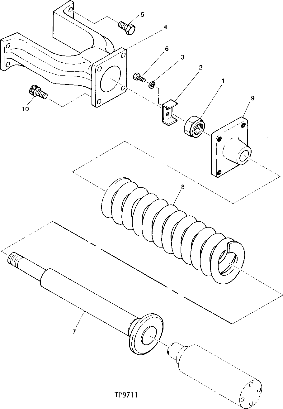 Схема запчастей John Deere 90 - 8 - IDLER SPRING 130 - TRACKS 1